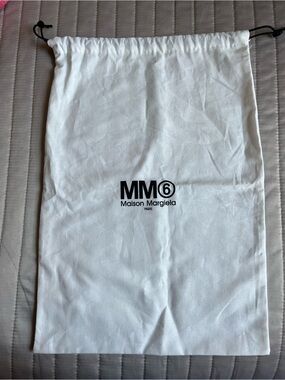 Maison Martin Margiela White Canvas Dust Pouch with Black Logo